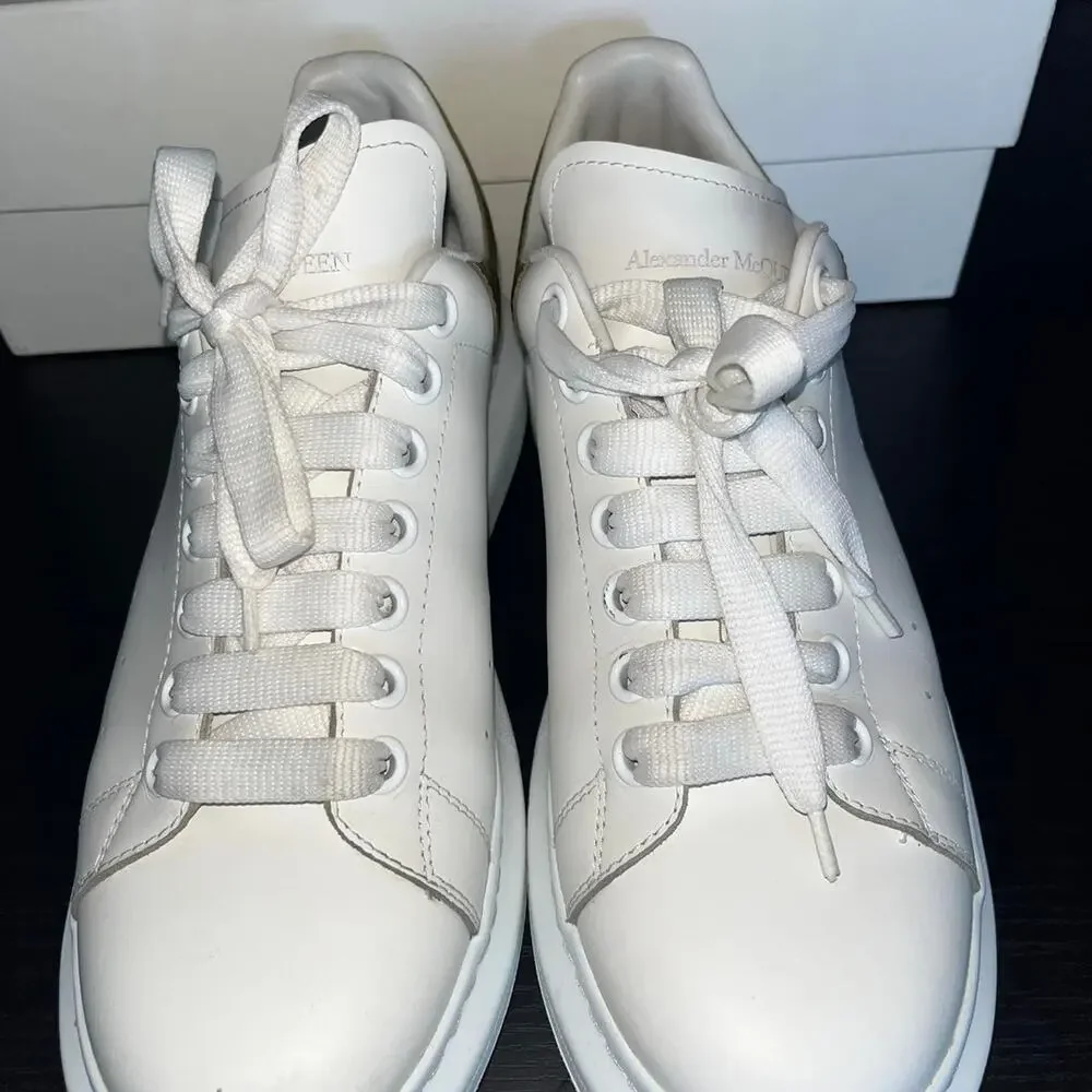 Alexander McQueen Oversized Sneakers White Gold Womens US 9 EU 42 - Picture 3 of 7
